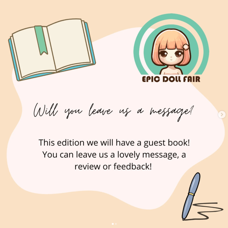 Guestbook available at the&nbsp;entrance!